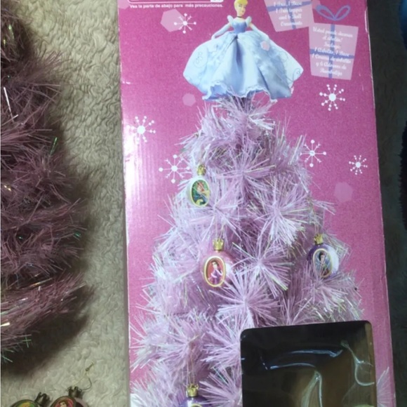 2005 GEMMY DISNEY PRINCESS HOLIDAY CHRISTMAS TREE SET pink ornaments tree topper - Picture 2 of 5